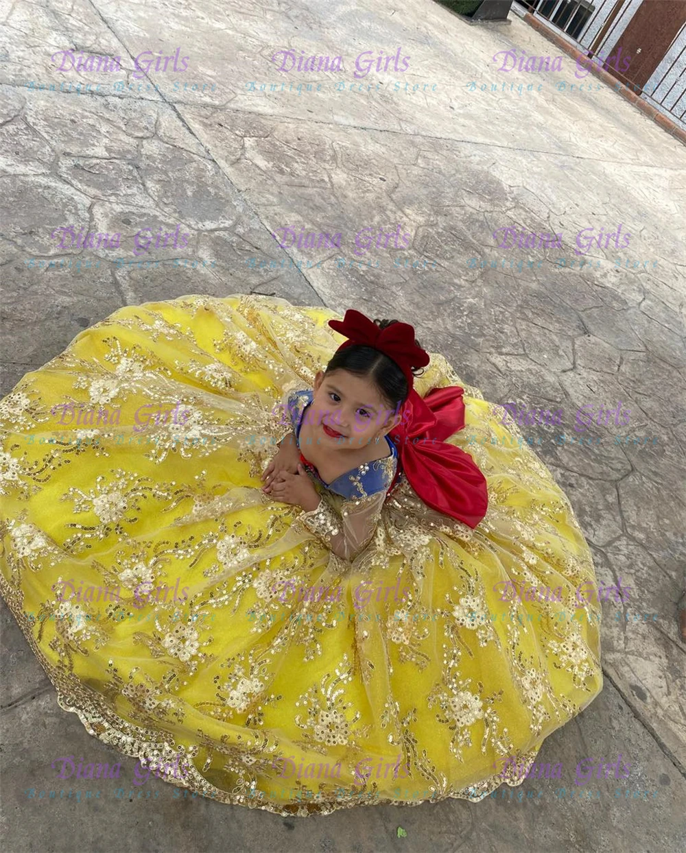 Embroidery Yellow Dress - 高品質の素敵な黄色のチュールふわふわアップリケフラワーガールドレスウェディングボールプリンセスガールズ誕生日パーティーイブニングボールガウン