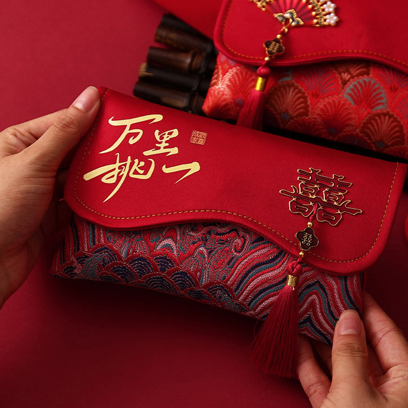 2 個の錦織刺繍生地結婚式の赤い封筒お金ポケット紅包新年の祝 - Embroidery Bag のレビューと価格