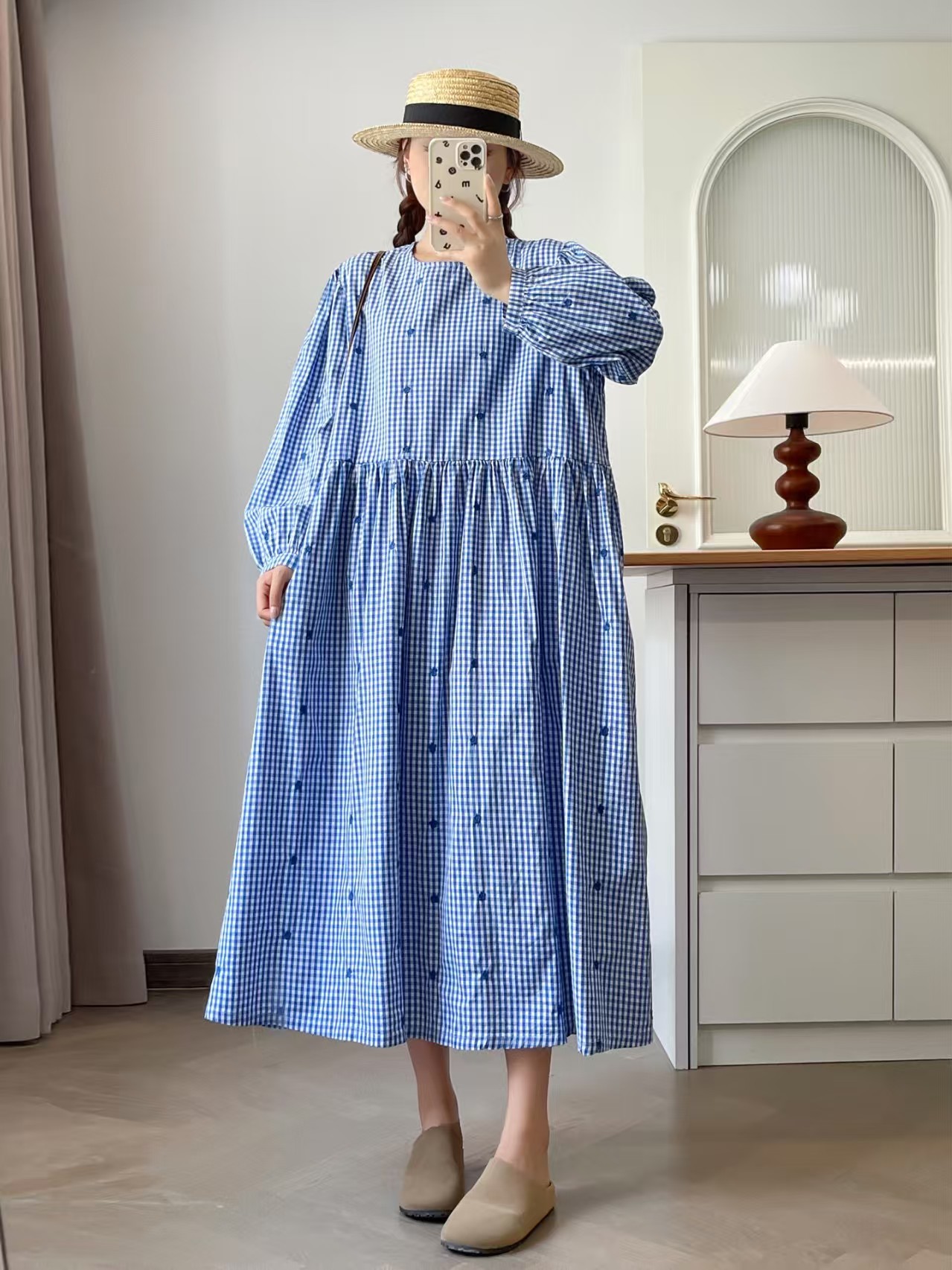 バスト 118 センチメートル森ガール秋和風甘い綿イエローブ - Embroidery Yellow Dress のレビューと価格