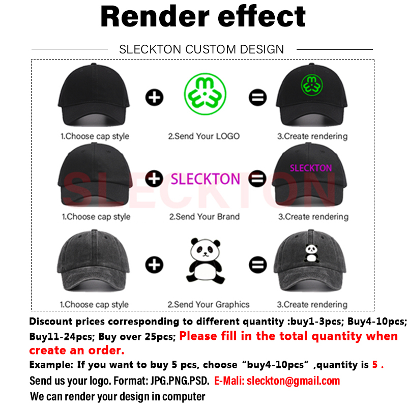 SLECKTON カスタム野球帽ファッションレター刺繍日よけ - Embroidery Design Logo のレビューと価格
