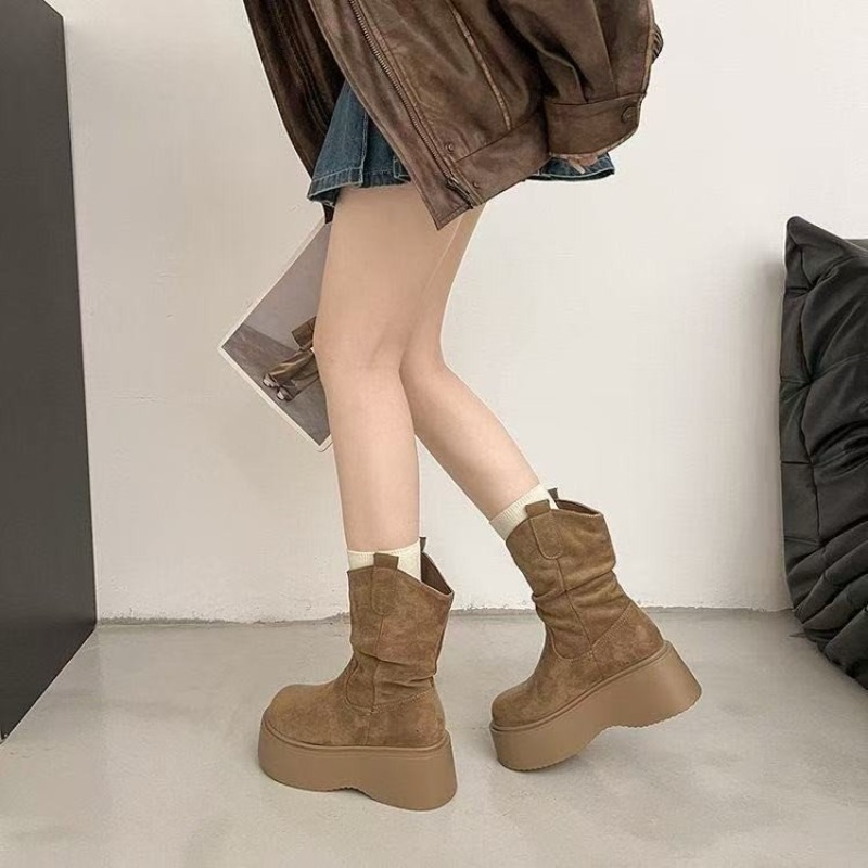 レディース、プラットフォーム付き、ミッドカーフ丈のウェスタン - Embroidery Garments のレビューと価格