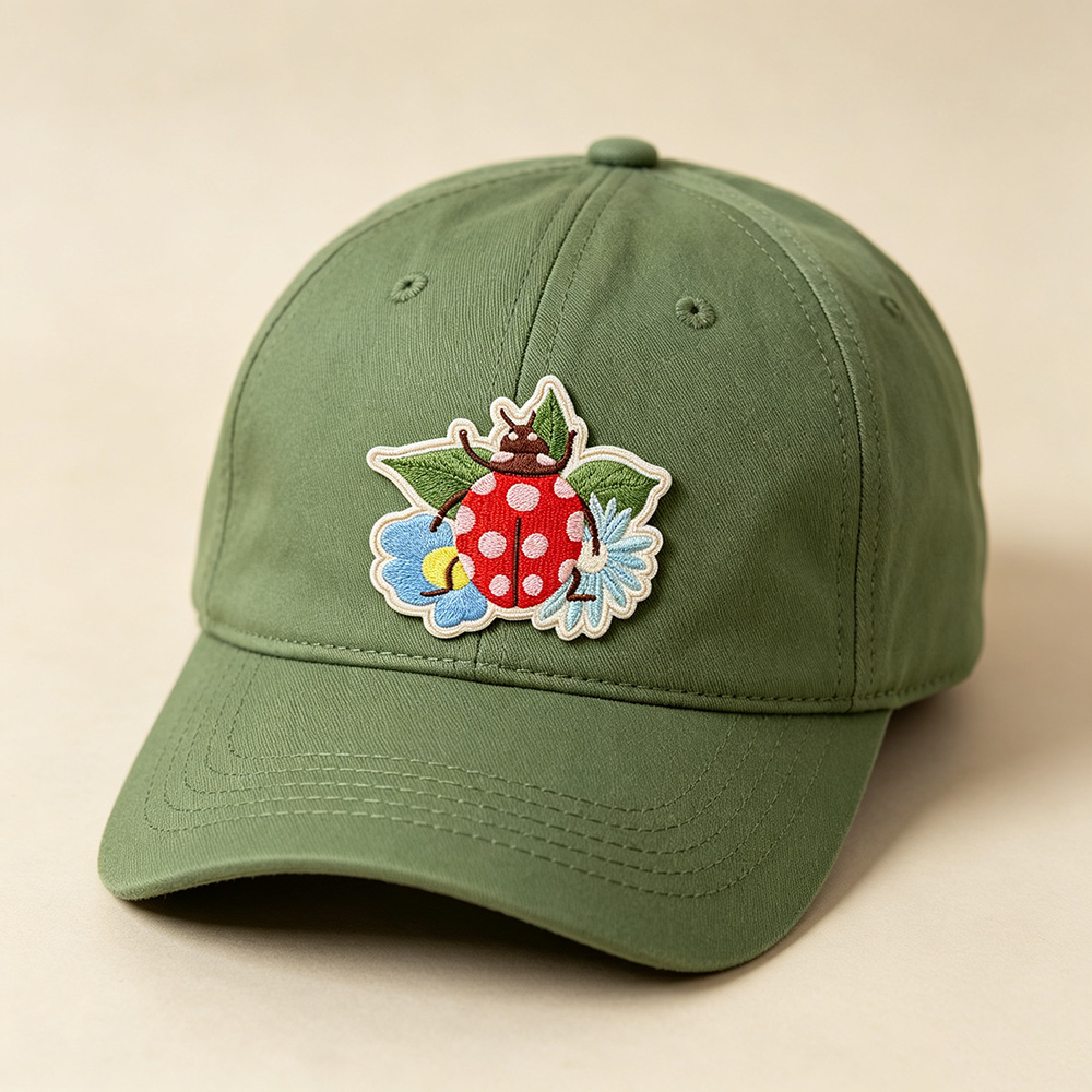 1個入り、夏らしいテントウムシの花柄刺繍ワッペン。昆虫をモチ - Embroidery Lady Bug のレビューと価格