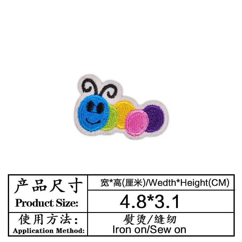 100 ピース/ロット小さな刺繍パッチオオハシ毛虫カブトムシ - Embroidery Lady Bug のレビューと価格