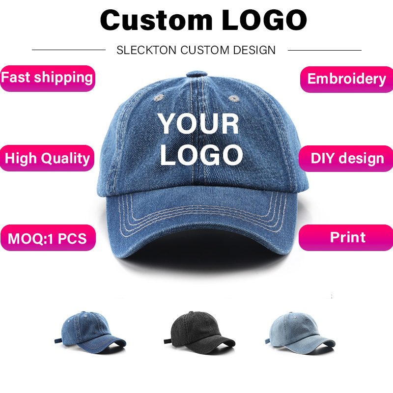 Sleckton-男性と女性のためのカスタムロゴ付き野球帽, - Embroidery Design Logo のレビューと価格