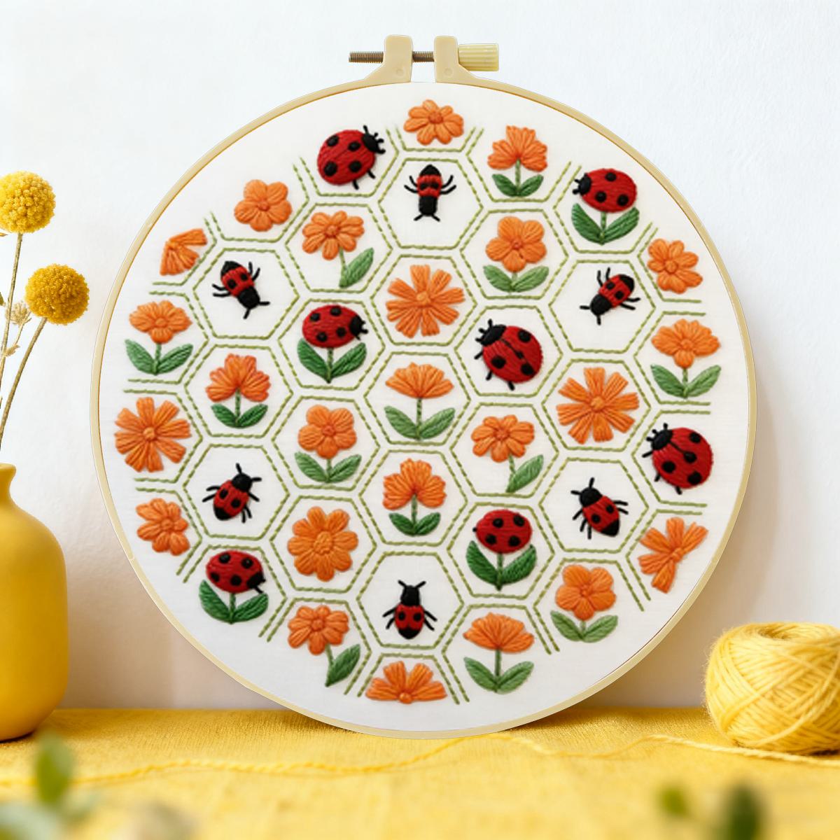 1個 20X20CM/15X15CM 7.87/6.3インチ - Embroidery Lady Bug のレビューと価格
