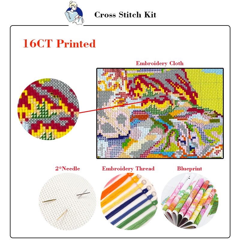 ジョイサンデー ホビット小屋柄プリントクロスステッチキット  - Embroidery Meaning のレビューと価格
